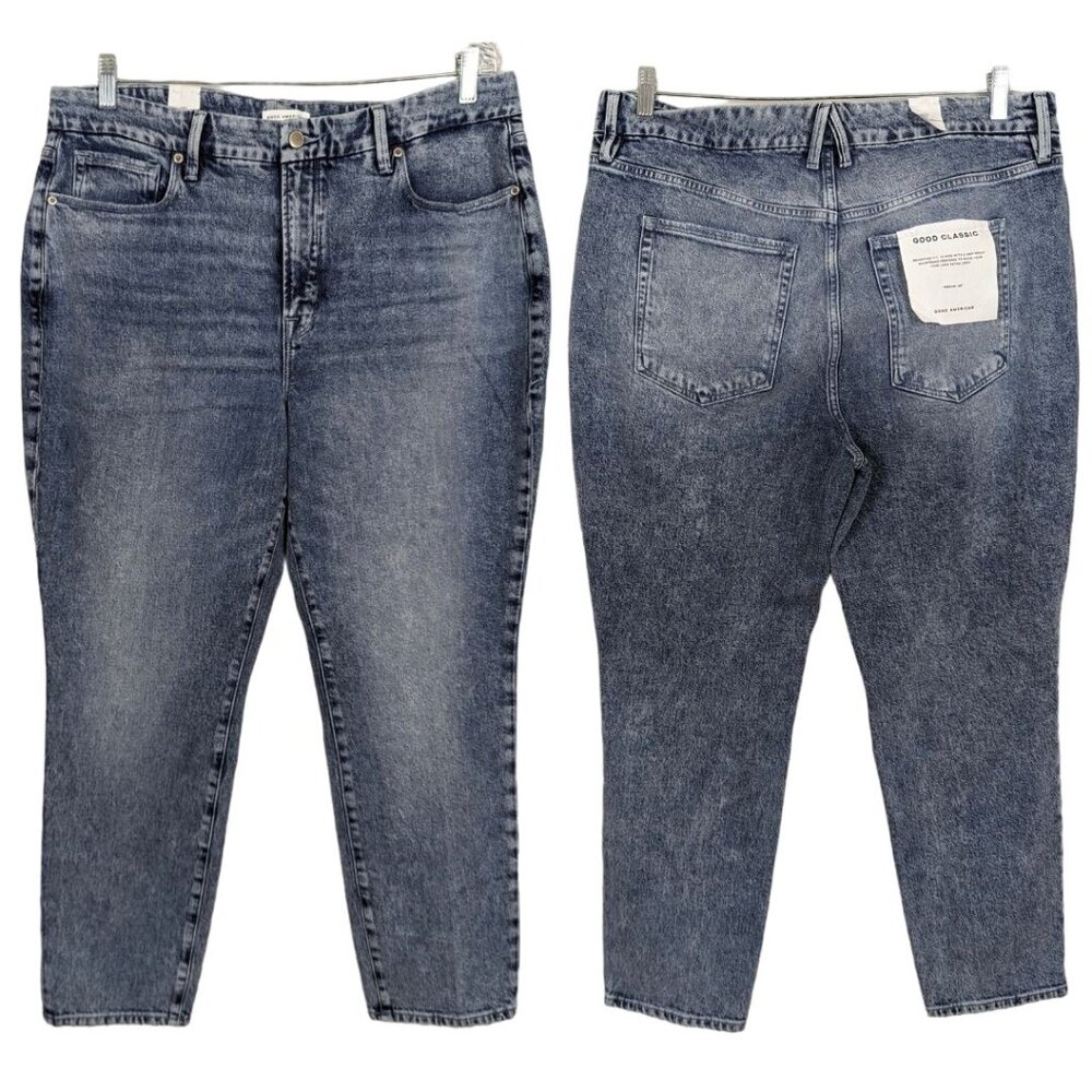 GOOD AMERICAN Good Classic Skinnyish Fit Hi-Rise Womens Indigo jeans sz 15